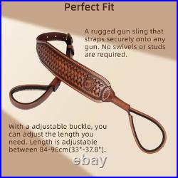 TOURBON Leather NO-Drill Rifle Sling Muzzleload Mount No Swivels Need Gun Strap