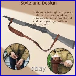 TOURBON Leather NO-Drill Rifle Sling Muzzleload Mount No Swivels Need Gun Strap