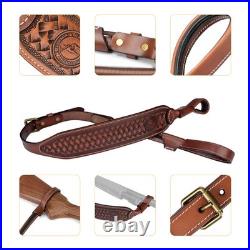 TOURBON Leather NO-Drill Rifle Sling Muzzleload Mount No Swivels Need Gun Strap