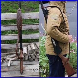 TOURBON Leather NO-Drill Rifle Sling Muzzleload Mount No Swivels Need Gun Strap