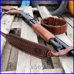 TOURBON Leather NO-Drill Rifle Sling Muzzleload Mount No Swivels Need Gun Strap