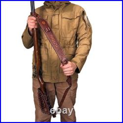 TOURBON Leather No Drill Mount Gun Ammo Sling + Rifle Buttstock Cover Recoil Pad