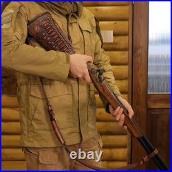 TOURBON Leather No Drill Mount Gun Ammo Sling + Rifle Buttstock Cover Recoil Pad