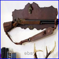 TOURBON Leather No Drill Mount Gun Ammo Sling + Rifle Buttstock Cover Recoil Pad