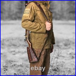 TOURBON Leather No Drill Mount Gun Ammo Sling + Rifle Buttstock Cover Recoil Pad
