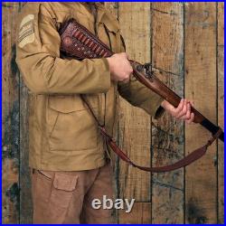 TOURBON Leather No Drill Mount Gun Ammo Sling + Rifle Buttstock Cover Recoil Pad