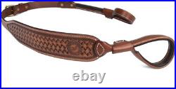 TOURBON Leather No Drill Rifle Sling Adjustable Gun Strap Non-Swivel Shotgun Sli