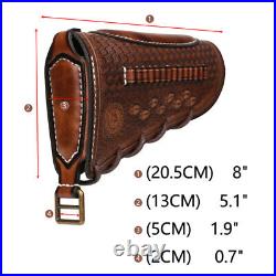 TOURBON Leather Padded Gun Sling Strap+Rifle Slip on Recoil Pad. 22lr Ammo Slot