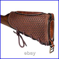 TOURBON Leather Padded Gun Sling Strap+Rifle Slip on Recoil Pad. 22lr Ammo Slot