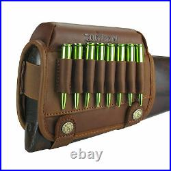 Rifle Accessories TOURBON Canvas Leather Rifle Cheek Rest And Rifle Sling With Ammo Holder For 308 No Drill Cheek Rest