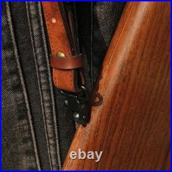 TOURBON Leather Rifle Gun Sling for Hunting, Length Adjustable Ammo Cartridge Ho