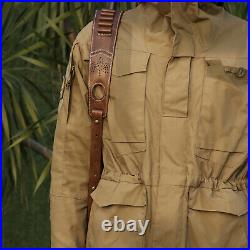 TOURBON Leather Rifle Sling 410GA/308 Ammo Strap Shoot Finger Rest withSwivels USA