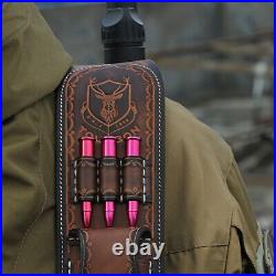 TOURBON Leather Rifle Sling Accessory Pouch Ammo Holder Thumb Hole nice-looking