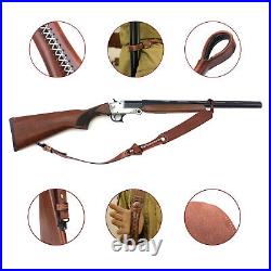 TOURBON Leather Rifle Sling Gun Muzzleloading Ammo Strap Barrel Mounted