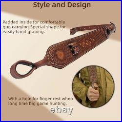 TOURBON Leather Rifle Sling Gun Muzzleloading Ammo Strap Barrel Mounted Connect