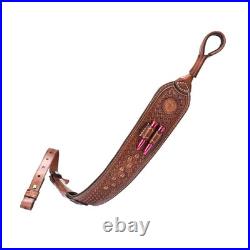 TOURBON Leather Rifle Sling Gun Muzzleloading Ammo Strap Barrel Mounted Connect