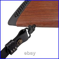 TOURBON Leather Rifle Sling Gun Strap Shooting Thumb Rest Adjustable Black/Brown