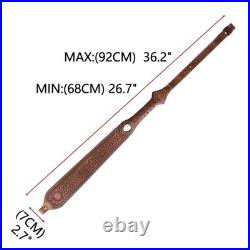 TOURBON Leather Rifle Sling Hunting Gun Strap Adjustable Brown