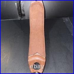 TOURBON Leather Rifle Sling with Swivels Gun Carry Strap Ammo Slot Knife Pouch