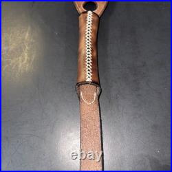 TOURBON Leather Rifle Sling with Swivels Gun Carry Strap Ammo Slot Knife Pouch