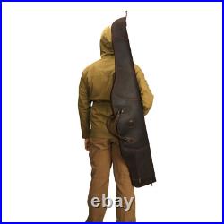 TOURBON Leather Rifle Slip Bag Scoped Soft Padded Cover 50 Hunting Gun Storage