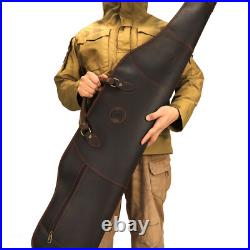 TOURBON Leather Rifle Slip Bag Scoped Soft Padded Cover 50 Hunting Gun Storage TOURBON Leather Rifle Slip Bag Scoped Soft Padded Cover 50 Hunting Gun Storage
