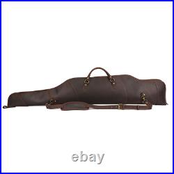TOURBON Leather Rifle Slip Bag Scoped Soft Padded Cover 50 Hunting Gun Storage