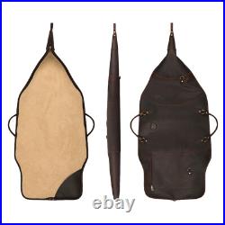TOURBON Leather Rifle Slip Bag Scoped Soft Padded Cover 50 Hunting Gun Storage