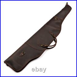 TOURBON Leather Rifle Slip Bag Scoped Soft Padded Cover 50 Hunting Gun Storage