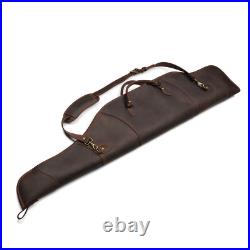 TOURBON Leather Rifle Slip Bag Scoped Soft Padded Cover 50 Hunting Gun Storage