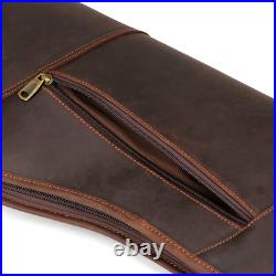 TOURBON Leather Rifle Slip Bag Scoped Soft Padded Cover 50 Hunting Gun Storage