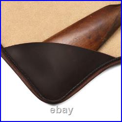 TOURBON Leather Rifle Slip Bag Scoped Soft Padded Cover 50 Hunting Gun Storage