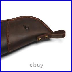 TOURBON Leather Rifle Slip Bag Scoped Soft Padded Cover 50 Hunting Gun Storage