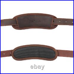 TOURBON Leather Rifle Slip Bag Scoped Soft Padded Cover 50 Hunting Gun Storage