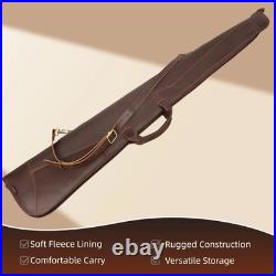 TOURBON Real Leather Rifle Scoped Sling Bag/Shotgun Soft Case Safe Carry Storage