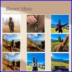 TOURBON Real Leather Rifle Scoped Sling Bag/Shotgun Soft Case Safe Carry Storage