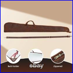 TOURBON Real Leather Rifle Scoped Sling Bag/Shotgun Soft Case Safe Carry Storage