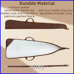 TOURBON Real Leather Rifle Scoped Sling Bag/Shotgun Soft Case Safe Carry Storage