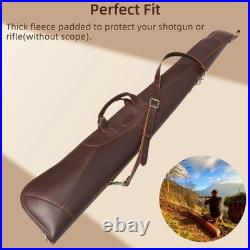 TOURBON Real Leather Rifle Scoped Sling Bag/Shotgun Soft Case Safe Carry Storage