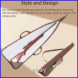 TOURBON Real Leather Rifle Scoped Sling Bag/Shotgun Soft Case Safe Carry Storage