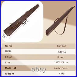 TOURBON Real Leather Rifle Scoped Sling Bag/Shotgun Soft Case Safe Carry Storage