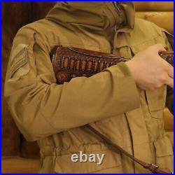 TOURBON Retro Leather No Drill Gun Sling Strap + Rifle Stock Cover Recoil Pad