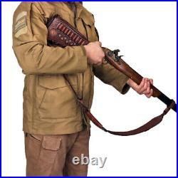 TOURBON Retro Leather No Drill Gun Sling Strap + Rifle Stock Cover Recoil Pad