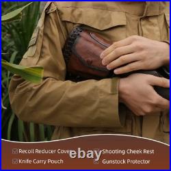 TOURBON Slip on Recoil Pad Cheek Rest Gun Buttstock Sleeve + Leather Rifle Sling