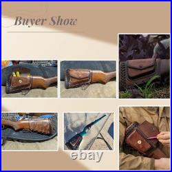 TOURBON Slip on Recoil Pad Cheek Rest Gun Buttstock Sleeve + Leather Rifle Sling