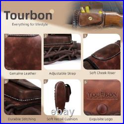 TOURBON Slip on Recoil Pad Cheek Rest Gun Buttstock Sleeve + Leather Rifle Sling