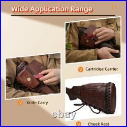 TOURBON Slip on Recoil Pad Cheek Rest Gun Buttstock Sleeve + Leather Rifle Sling