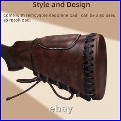 TOURBON Slip on Recoil Pad Cheek Rest Gun Buttstock Sleeve + Leather Rifle Sling