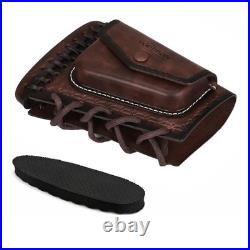 TOURBON Slip on Recoil Pad Cheek Rest Gun Buttstock Sleeve + Leather Rifle Sling