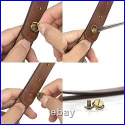 TOURBON Vintage Leather Ammo Holder Rifle Sling Adjustable Hunting Gun Strap wit